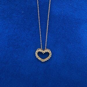 💛 10k Rose Gold Diamond Heart Necklace